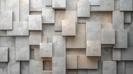 Closeup geometric modern block stonewall mosaic abstract background. AI generated
