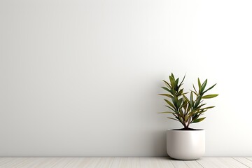3d render of a vase with a plant in a room