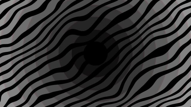 zebra skin pattern and black color zoom out, Moving wavy line topology pattern black color background