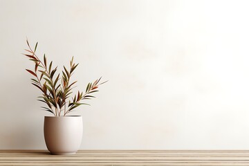 3d render of a vase with a plant in a room