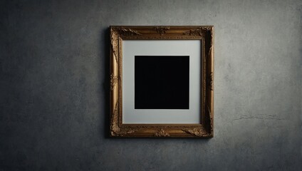 Empty frame leans against the wall and drop soft shadow