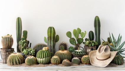 Cactus in a sombrero hat Mexican cacti