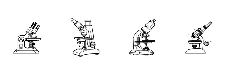 Hand drawn illustration of  microscope