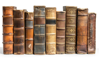 vintage old books isolated with transparent shadow, resource PNG