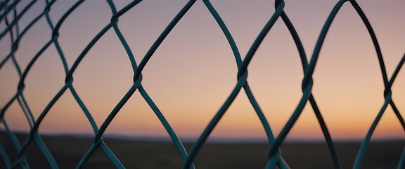 Naklejka premium Perspective view of an wire fence. Generative AI, Generative, AI