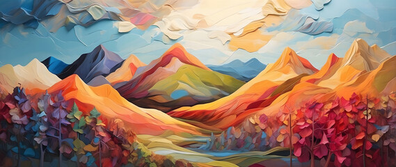 A colorful abstract landscape.