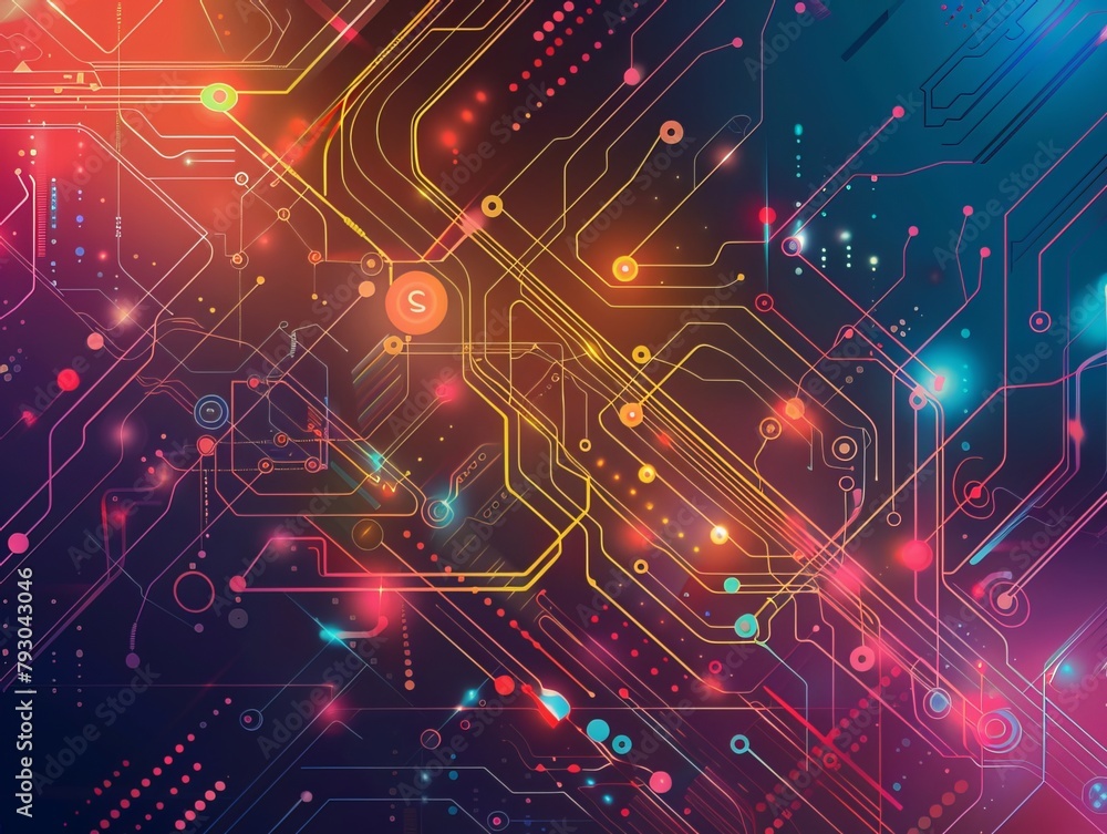 Wall mural a gradient tech futuristic background vector design
