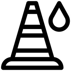 Water risk. Editable stroke vector icon.