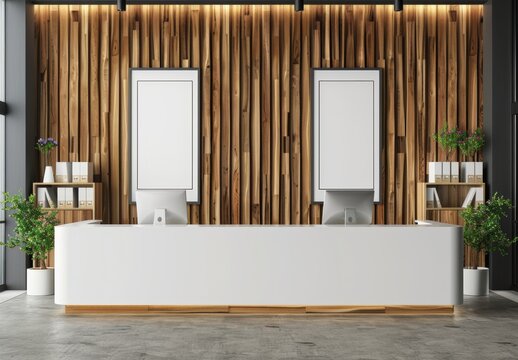 Frame mockup, Empty Frame Mockup in Elegant Hallway with Marble Floor and Windows, high-resolution (300 DPI)