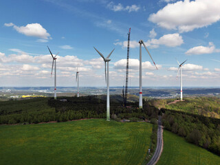 Fototapeta na wymiar Windkraftausbau bei Hohenlimburg im Sauerland, NRW