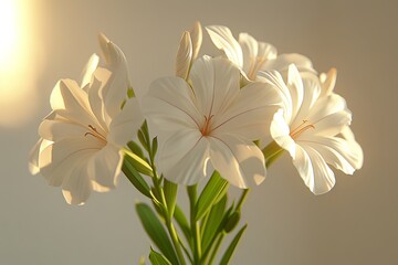 Obraz premium Transparent florals with cyber silverpoint impressionism. Ethereal X-ray of blooming flowers highlighting the intricate petal structures