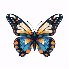 a colorful butterfly with white and blue wings