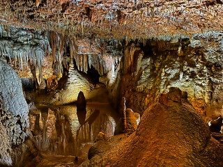 The Baredine limestone cave close to the city of Porec as a main touristic attraction. 