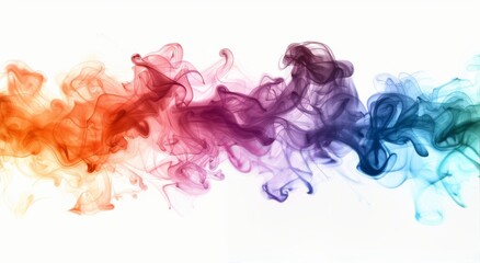 Colorful Smoke on a White Background