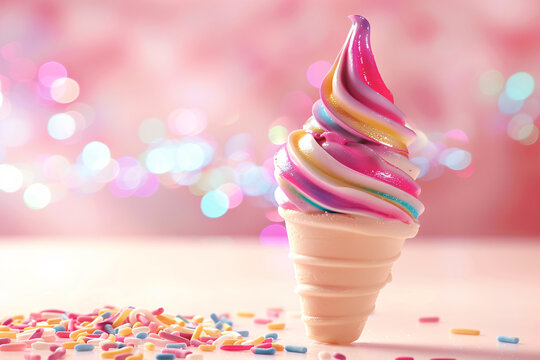 Abstract yogurt ice cream swirls background mock up.