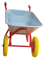 Garden wheelbarrow cart isolated on white