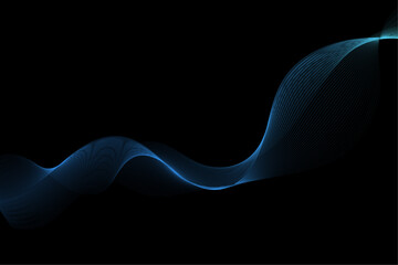 abstract dynamic wavy lines on black background