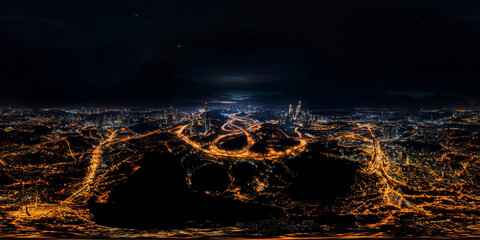Night city 8K VR 360 Spherical Panorama