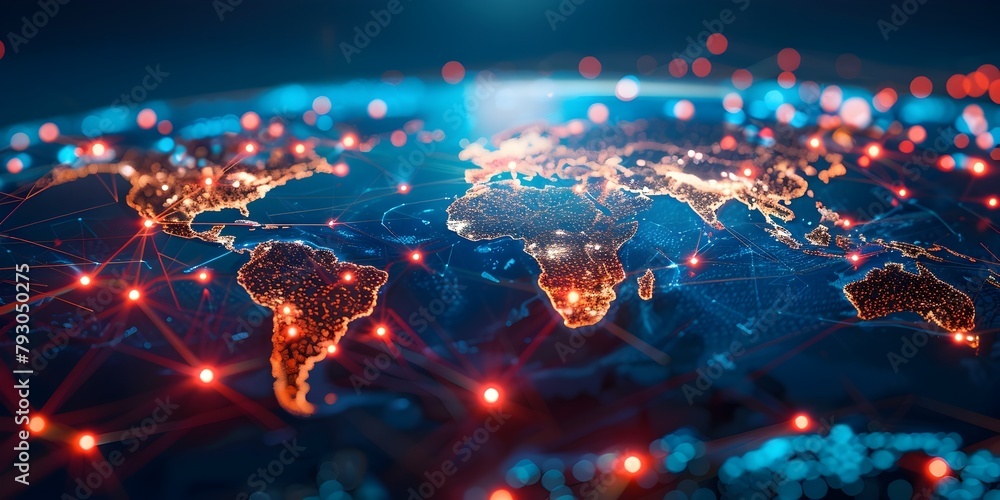 Poster conceptual visualization of a real time global communication and system enabling seamless multilingu