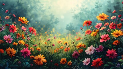 Cluster of Flowers Amidst Grass