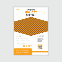 Travel flyer or poster brochure design layout.