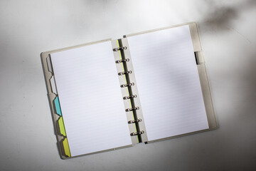 Open lined notebook 