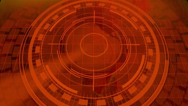 Abstract Radar Blip Full Screen, Analog (30fps). animated of hud screen with wave signal animation