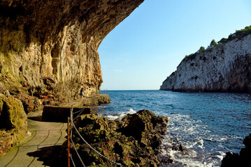 castro marina and the zinzulusa cave puglia italy - obrazy, fototapety, plakaty