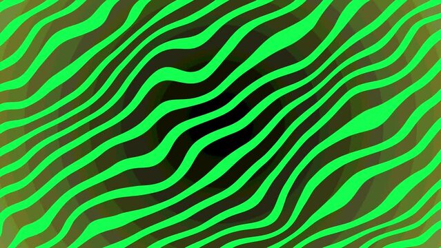 zebra skin pattern and green color zoom out, Moving wavy line topology pattern green background	