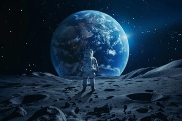 Moon, Earth and Astronauts