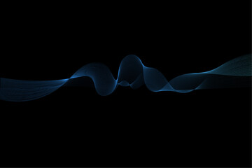 abstract dynamic blue and green wavy lines on black background