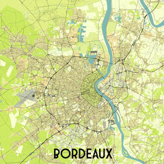 Bordeaux, France map poster art