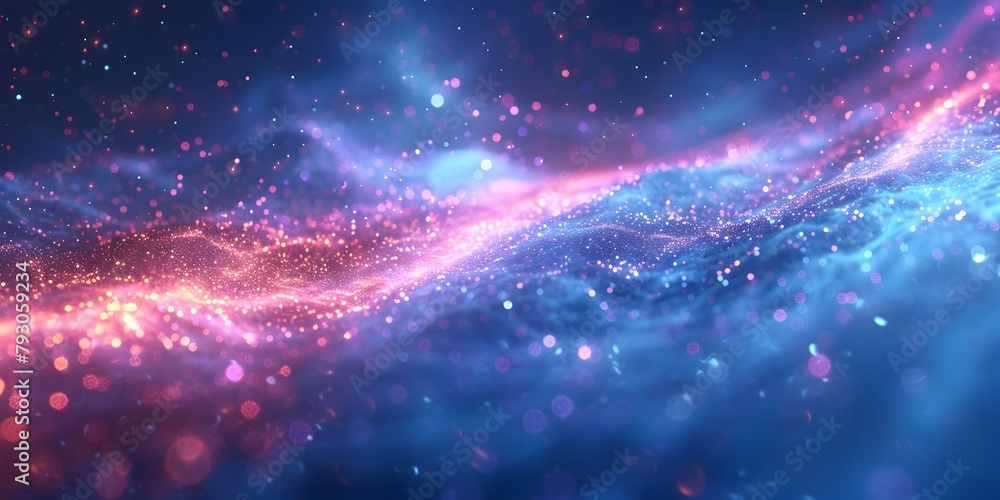 Poster enchanting celestial glow mesmerizing abstract particle animation for live performances or backdrops