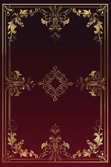 Red and Gold Background With Gold Border