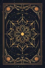 Fototapeta premium Black and Gold Intricate Book Cover