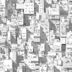 Urban Architectural Masterpiece: Bustling City Blocks from Above