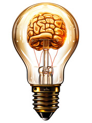 Artificial intelligence light bulb brain AI concept