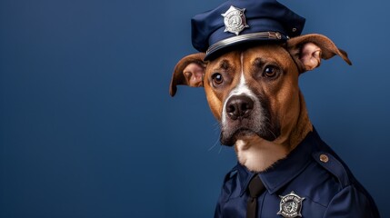 Police Dog in Uniform Displaying Authority.