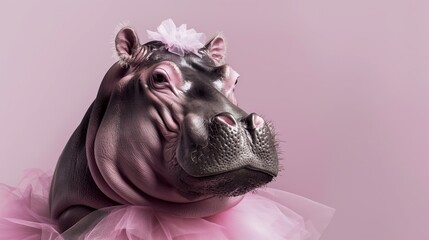 Hippopotamus Ballerina in Pink Tutu.