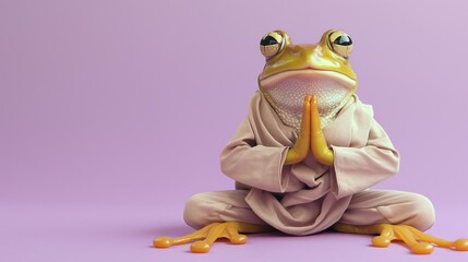 Meditating Frog in Serene Pose.