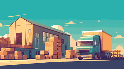 Transportation delivery service box warehouse isola - obrazy, fototapety, plakaty