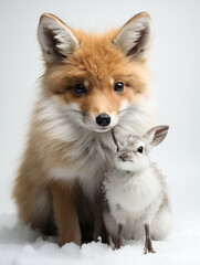 Fototapeta premium animals, ultra realistic, white background сreated with Generative Ai