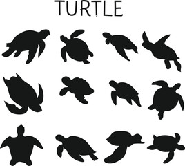 set turtle silhouette