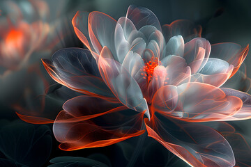 A Computer-Generated Image of an Abstract Flower,
Beautiful flowers on blue background computer digital wallpaper
