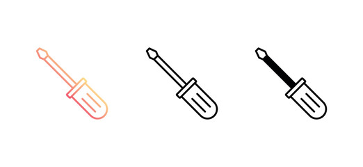 Screwdriver icon design with white background stock illustration