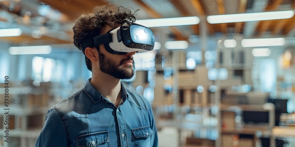 Aufkleber architect utilizing virtual reality technology to visualize building designs in their actual environ