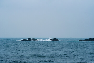 View of sea from Yehliu Geopark in Taipei Taiwan.