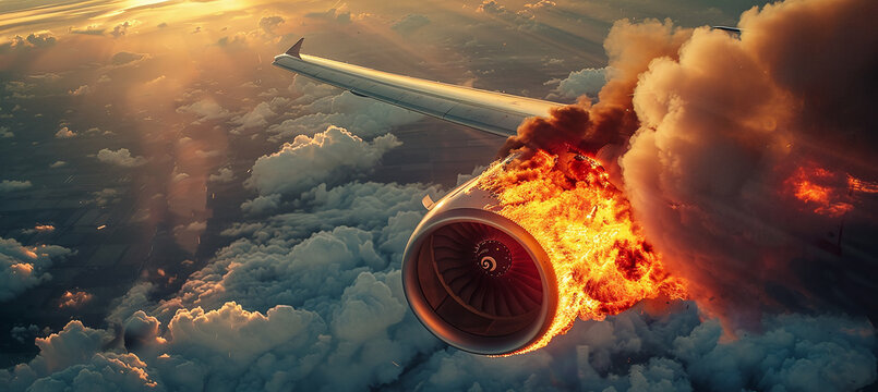 During the flight, the engine failed and the plane caught fire