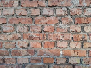 Old brick texture. blanks for design. Cracked brick