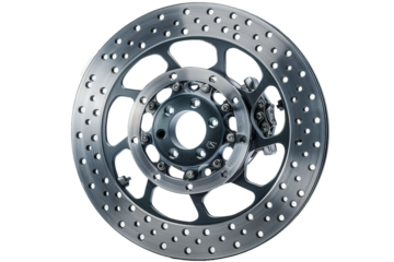 Isolated bicycle disc brake on transparent background